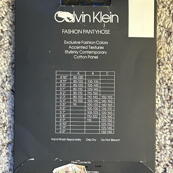 Calvin Klein - Diagonal Stripe Pantyhose - Midnight Navy - Size A (Small) - Picture 2 of 2